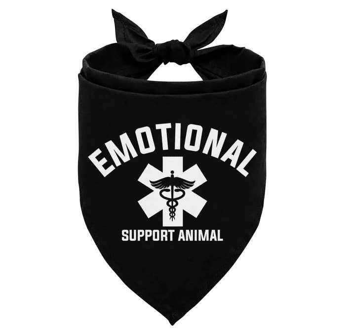 Emotional Support Animal Dog Bandana Dog Scarf Holiday Dog Bandanas Dog Bandana for Small Medium Large Dogs Black Dog Bandana Gift for Dog Lover Service Dog Collar (A31)