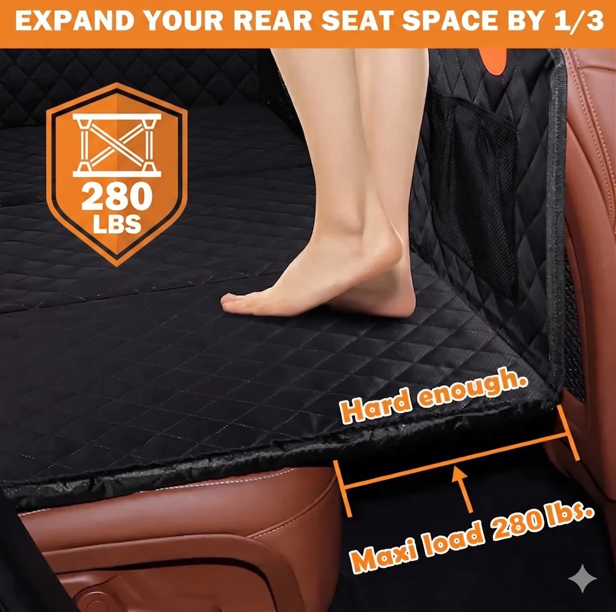 ComfyRide™ - Hard Bottom Back Seat Extender + (FREE Dog Bed)