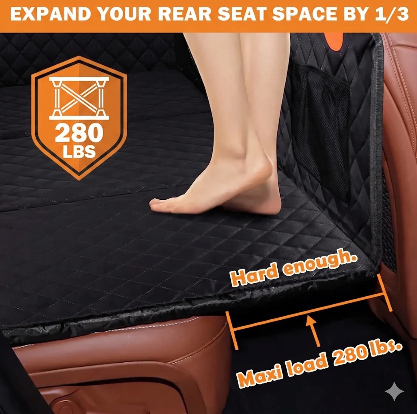 ComfyRide™ - Hard Bottom Back Seat Extender + (FREE Dog Bed)