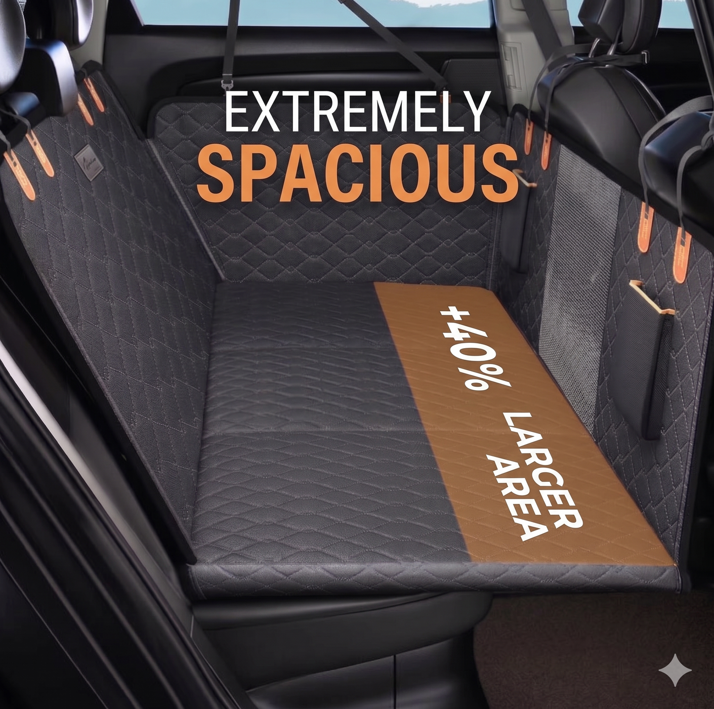 ComfyRide™ - Hard Bottom Back Seat Extender + (FREE Dog Bed)